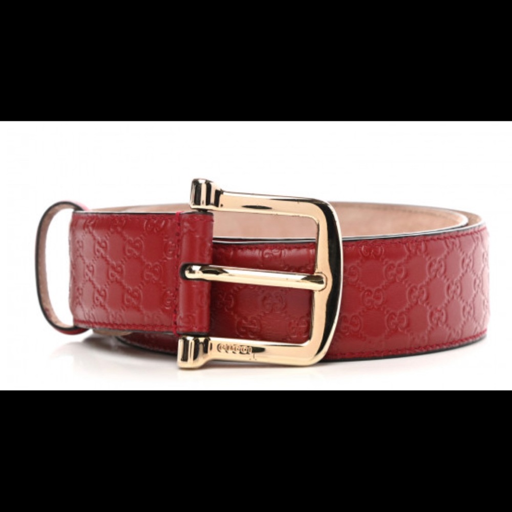 Gucci Microguccissima Red Embossed Belt